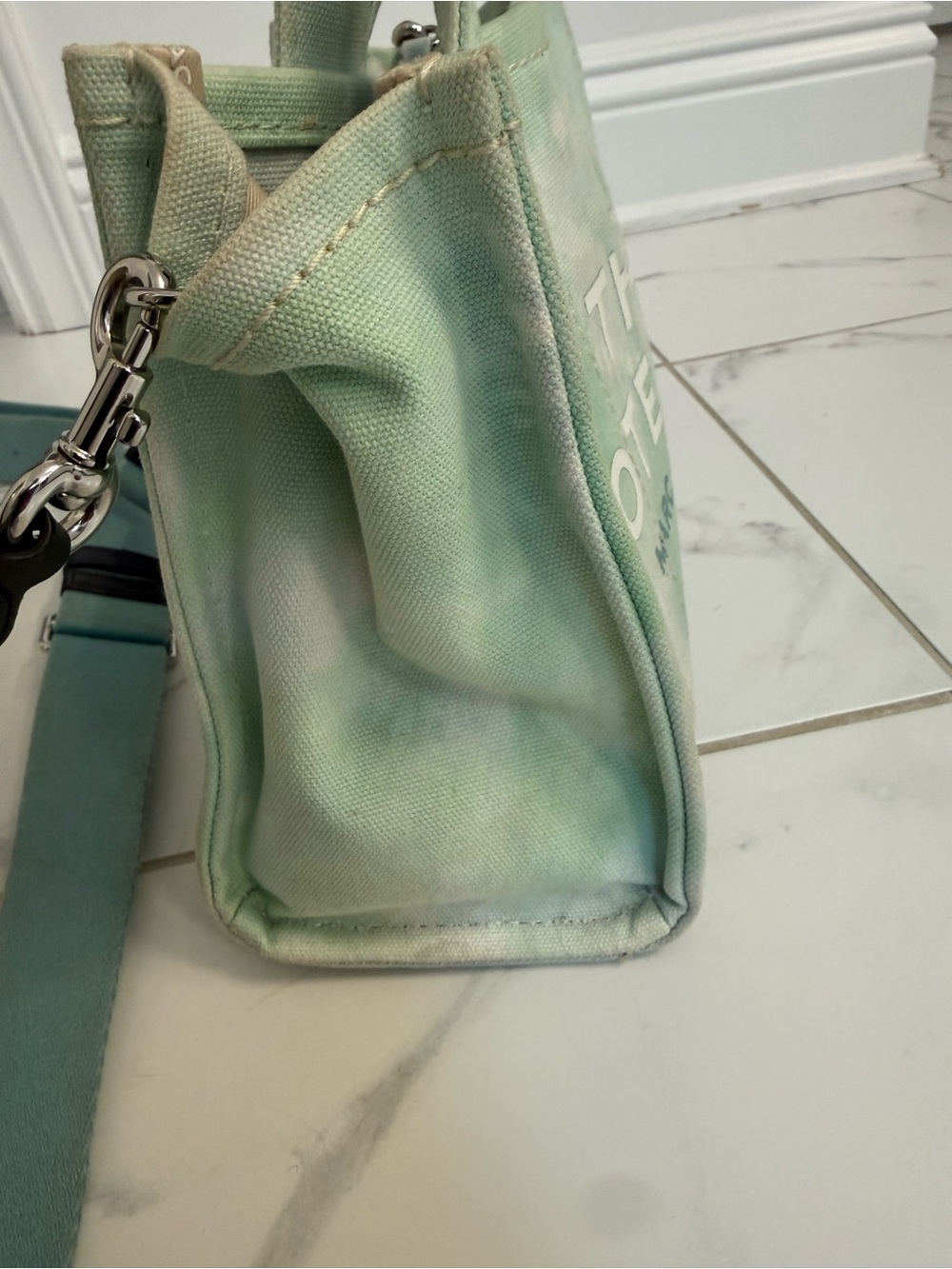 Marc Jacobs The Tote Bag - Mint Green Tie-Dye Canvas - Picture 5 of 7